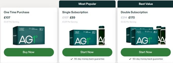 ag1 uk price travel packs