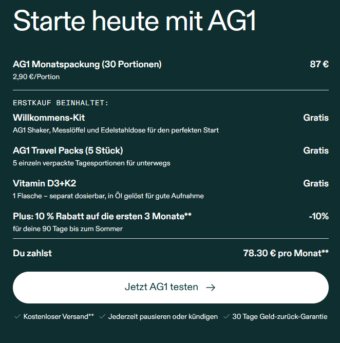 AG1 rabatt 2026